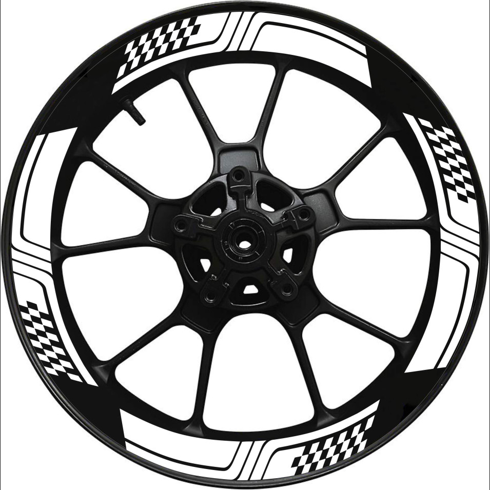 Kit 4 adesivi interno Cerchi Moto bordo interno racing wheels ruote 17 Pollici inner rim vari colori ANCHE FLUO Cod. INT01