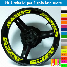 Kit 4 adesivi interno Cerchi Moto bordo interno racing wheels ruote 17 Pollici inner rim vari colori ANCHE FLUO Cod. INT02