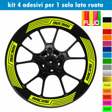 Kit 4 adesivi interno Cerchi Moto bordo interno racing wheels ruote 17 Pollici inner rim vari colori ANCHE FLUO Cod. INT02