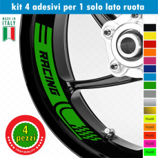 Kit 4 adesivi interno Cerchi Moto bordo interno racing wheels ruote 17 Pollici inner rim vari colori ANCHE FLUO Cod. INT03