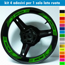 Kit 4 adesivi interno Cerchi Moto bordo interno racing wheels ruote 17 Pollici inner rim vari colori ANCHE FLUO Cod. INT03