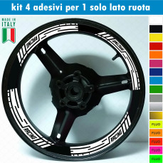 Kit 4 adesivi interno Cerchi Moto bordo interno racing wheels ruote 17 Pollici inner rim vari colori ANCHE FLUO Cod. INT04