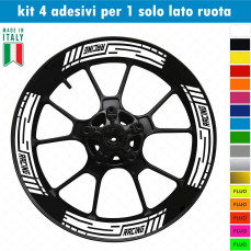 Kit 4 adesivi interno Cerchi Moto bordo interno racing wheels ruote 17 Pollici inner rim vari colori ANCHE FLUO Cod. INT04