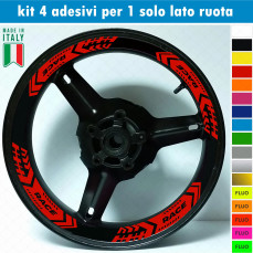 Kit 4 adesivi interno Cerchi Moto bordo interno racing wheels ruote 17 Pollici inner rim vari colori ANCHE FLUO Cod. INT05