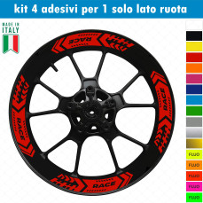 Kit 4 adesivi interno Cerchi Moto bordo interno racing wheels ruote 17 Pollici inner rim vari colori ANCHE FLUO Cod. INT05
