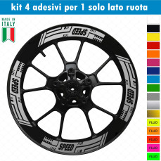 Kit 4 adesivi interno Cerchi Moto bordo interno racing wheels ruote 17 Pollici inner rim vari colori ANCHE FLUO Cod. INT06