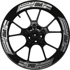 Kit 4 adesivi interno Cerchi Moto bordo interno racing wheels ruote 17 Pollici inner rim vari colori ANCHE FLUO Cod. INT06