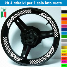 Kit 4 adesivi interno Cerchi Moto bordo interno racing wheels ruote 17 Pollici inner rim vari colori ANCHE FLUO Cod. INT07