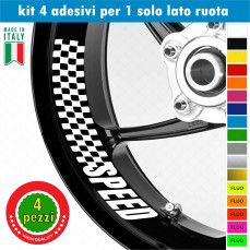 Kit 4 adesivi interno Cerchi Moto bordo interno racing wheels ruote 17 Pollici inner rim vari colori ANCHE FLUO Cod. INT07