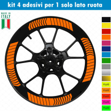 Kit 4 adesivi interno Cerchi Moto bordo interno racing wheels ruote 17 Pollici inner rim vari colori ANCHE FLUO Cod. INT09