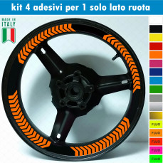 Kit 4 adesivi interno Cerchi Moto bordo interno racing wheels ruote 17 Pollici inner rim vari colori ANCHE FLUO Cod. INT10
