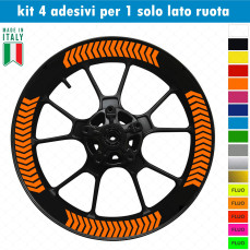 Kit 4 adesivi interno Cerchi Moto bordo interno racing wheels ruote 17 Pollici inner rim vari colori ANCHE FLUO Cod. INT10