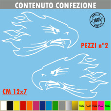 AQUILA EAGLE CASCO Kit 2 Adesivi AQUILA Casco Moto Serbatoio Valigia tantissimi colori ANCHE FLUO cod.1704