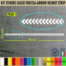 Kit 1 Adesivo Casco Moto fascia striscia freccia banda driving racing disp.in moltissimi colori ANCHE FLUO cod.2235