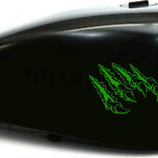 Kit2 Adesivi SERBATOIO-CASCO Graffio Graffi Artigli Tuning moto chopper harley vintage disp. in molti colori ANCHE FLUO Cod.2157
