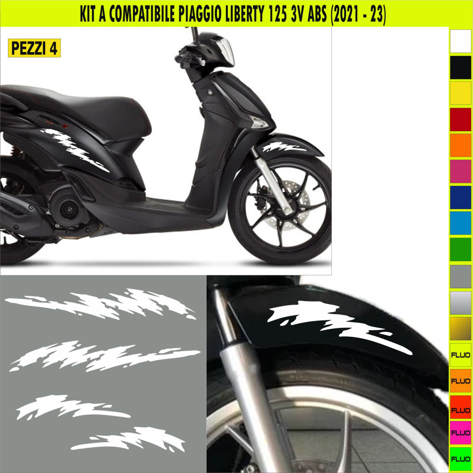 Kit A Grafiche COMPLETE GRAFFIO compatibili per PIAGGIO LIBERTY 125 ABS in moltissimi colori anche FLUO Cod.2060