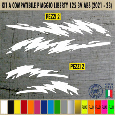 Kit A Grafiche COMPLETE GRAFFIO compatibili per PIAGGIO LIBERTY 125 ABS in moltissimi colori anche FLUO Cod.2060