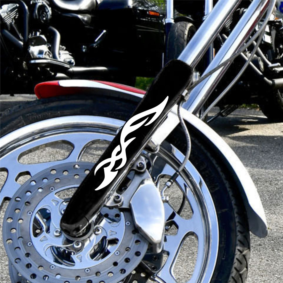 Kit 2 Adesivi forcella TRIBALE FIAMMA custom harley chopper vari colori c. 1875