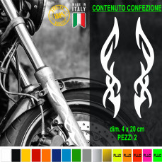 Kit 2 Adesivi forcella TRIBALE FIAMMA custom harley chopper vari colori c. 1875
