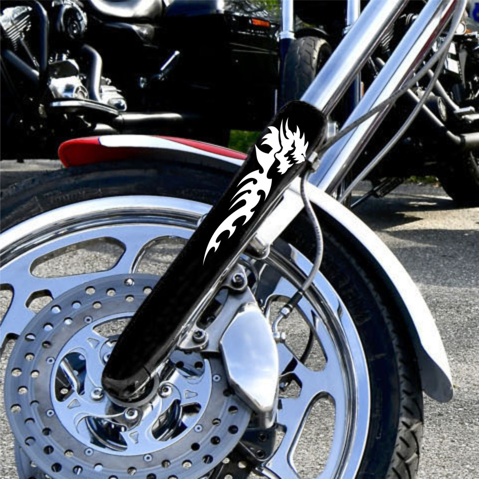 Kit 2 Adesivi forcella TRIBALE DRAGONE custom harley chopper vari colori c. 1878