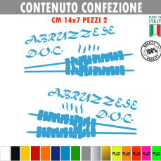 Kit 2 adesivi arrosticini abruzzo abruzzese doc spiedini rustell auto moto c.1694