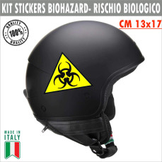 Kit 2 adesivi moto serbatoio casco Biohazard RISCHIO CONTAMINAZIONE chopper harley custom cod. 1727