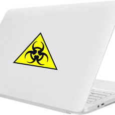 Kit 2 adesivi moto serbatoio casco Biohazard RISCHIO CONTAMINAZIONE chopper harley custom cod. 1727