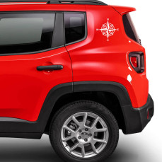 Kit 2 Grafiche Adesivi Bussola Rosa dei Venti 4x4 decal Auto Camper moto VARIE MISURE e TANTISSIMI COLORI c.1655