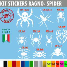 Kit 10 Adesivi ragno ragni spider moto casco portatile car auto Tuning cod. 1759