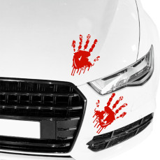 Kit 2 Adesivi /Stickers mano mani sangue blood horror Esterni Decalcomanie Auto cod. 1884