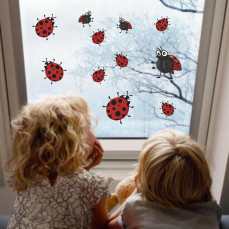 Kit 24 adesivi COCCINELLA COCCINELLE universale compatibile con auto moto c.1796