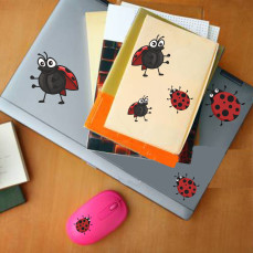 Kit 24 adesivi COCCINELLA COCCINELLE universale compatibile con auto moto c.1796