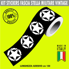 Fascia banda adesiva 4x4 off road STELLA MILITARE ARMY MILITARY vintage in 10 misure decalcomania moto casco cod.2275