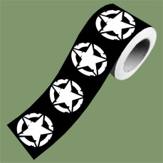 Fascia banda adesiva 4x4 off road STELLA MILITARE ARMY MILITARY vintage in 10 misure decalcomania moto casco cod.2275