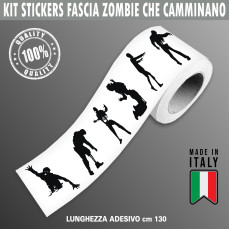 Fascia banda adesiva adesivi italia ZOMBIE WALKING NATION HALLOWEEN in 10 misure decalcomania moto casco cod.2279