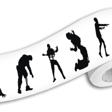 Fascia banda adesiva adesivi italia ZOMBIE WALKING NATION HALLOWEEN in 10 misure decalcomania moto casco cod.2279