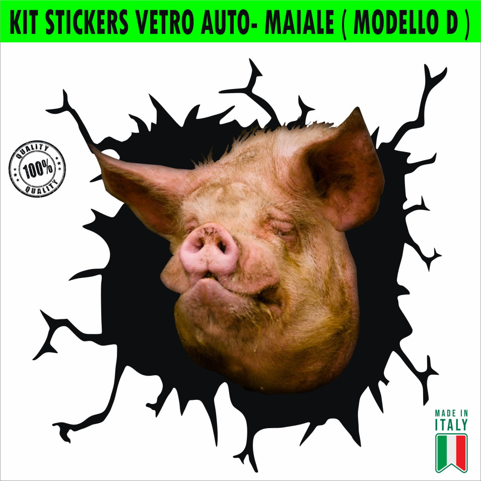 1 Adesivo Auto MAIALE per carrozzeria e/o vetro Vinile Vetro decalcomania scegli Modello cod.2110