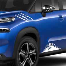 Kit 4 Adesivi GRAFFIO Divertente Occhio Che Guarda Spia auto Tuning cod. 1756