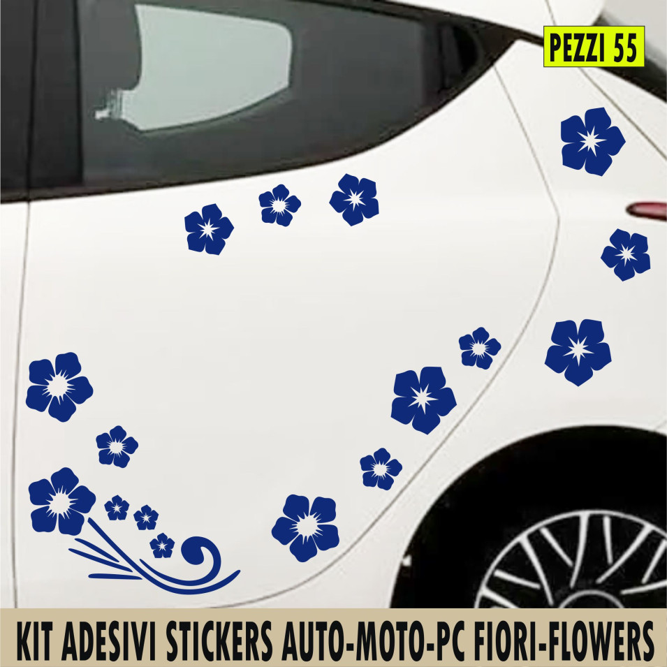 Kit 55 adesivi fiori petali fiore casco auto moto vetri scegli colore C. 1801