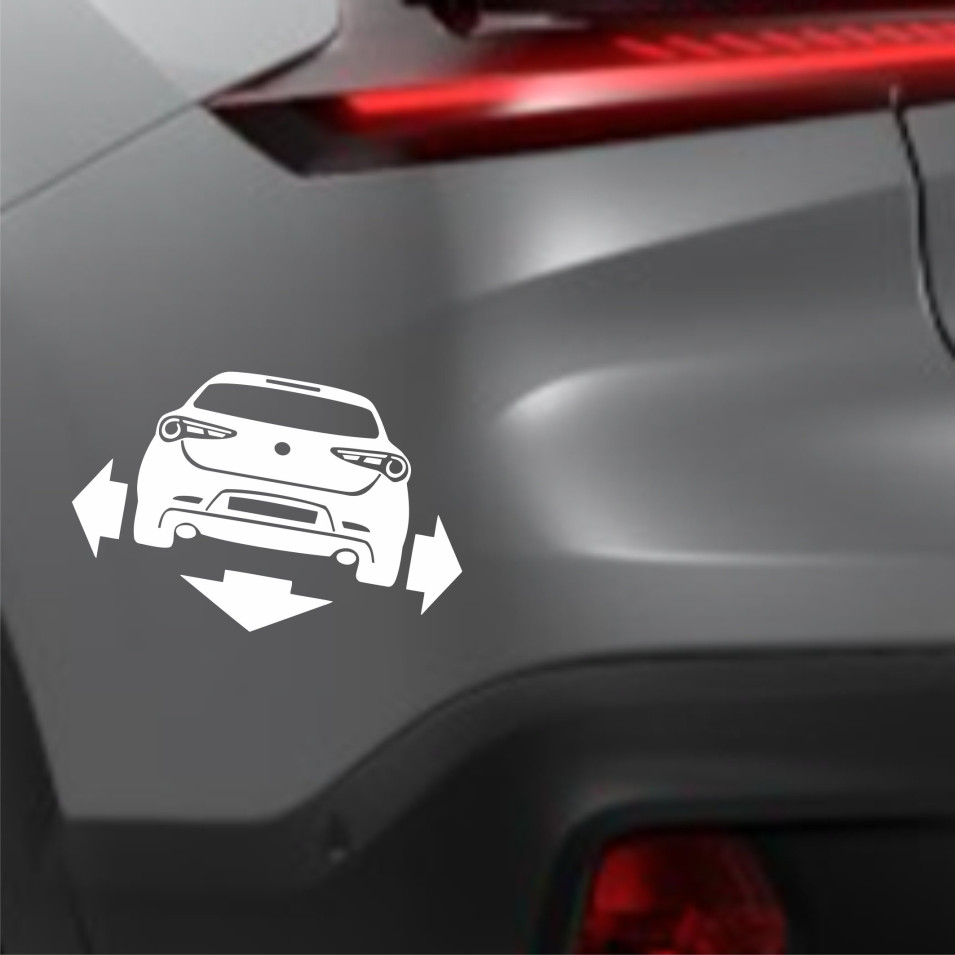 GIULIETTA ALFA ROMEO Adesivo Sticker Auto compatibile GIULIETTA ALFA ROMEO DOWN-OUT Lunotto DUB JDM Tuning dab vinile c.1960