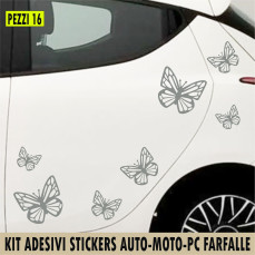 Kit 16 adesivi farfalle farfalla donna universal auto vetri scegli colore c.1811