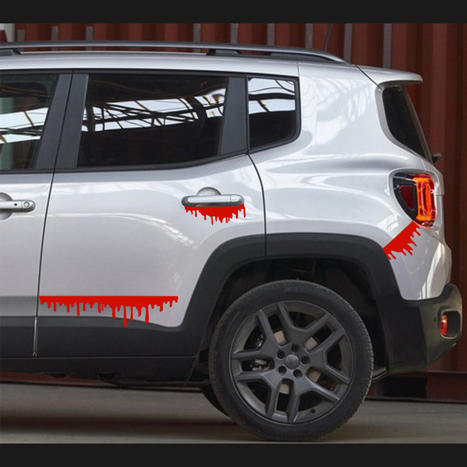 Kit 6 Decalcomanie Adesivi striscia sangue blood horror Esterni Auto cod. 1885