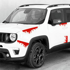 Kit 6 Decalcomanie Adesivi striscia sangue blood horror Esterni Auto cod. 1885