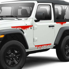 Kit 6 Decalcomanie Adesivi striscia sangue blood horror Esterni Auto cod. 1885