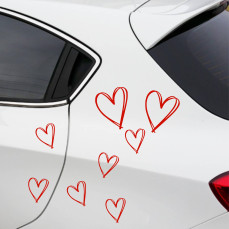 Kit 14 Adesivi Cuore love PVC Auto casco portatile moto bici cellulare scooter Cod.2120