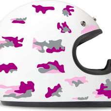 Kit 26 Adesivi camouflage militare stella Casco Moto bici GRIGIO-FUCSIA c.2244