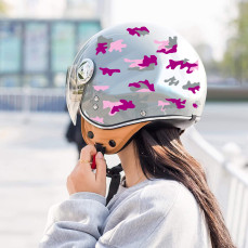 Kit 26 Adesivi camouflage militare stella Casco Moto bici GRIGIO-FUCSIA c.2244