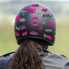 Kit 26 Adesivi camouflage militare stella Casco Moto bici FUCSIA-GRIGIO c.2247
