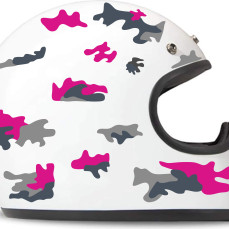 Kit 26 Adesivi camouflage militare stella Casco Moto bici FUCSIA-GRIGIO c.2247