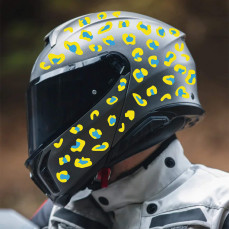 Kit 60 Adesivi camo leopard zampa gatto orma Casco bici UCRAINA UKRAINE c.2264
